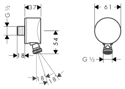 Шланговое подсоединение Hansgrohe Fixfit S 27506000 Хром