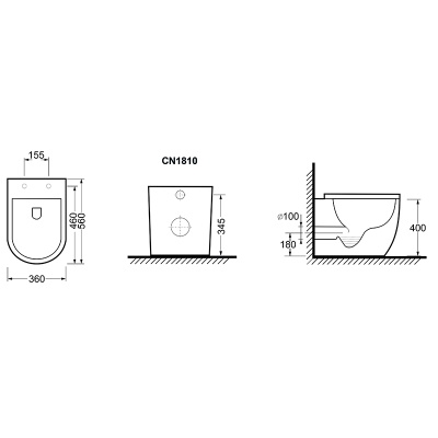 Унитаз Ceramica Nova Mia Rimless CN1810 приставной с сиденьем Микролифт