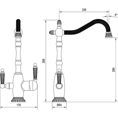 Смеситель для кухни ZorG Sanitary ZR 349 YF BR Бронза