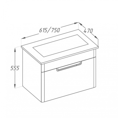 Тумба под раковину Opadiris Гранда 60 Z0000009905 подвесная Белая глянцевая