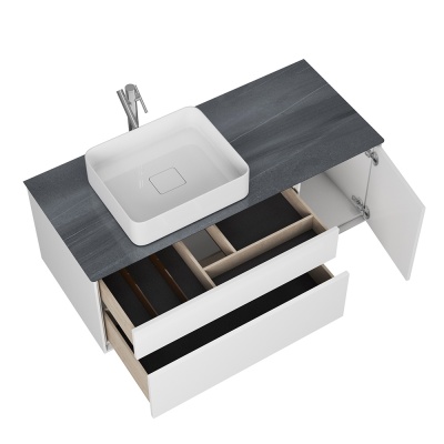 Тумба под раковину Diborg Elise 120 77.7249 подвесная Белый глянец