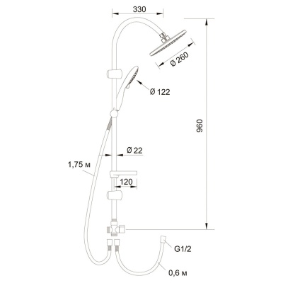 Душевая система Latuno L80030 Хром Черная