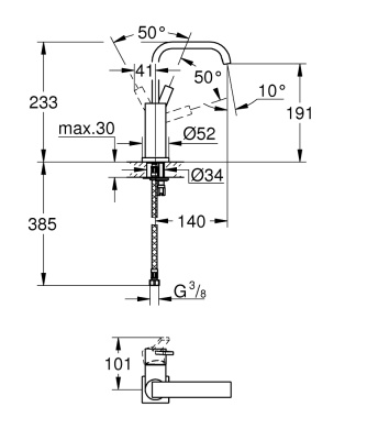 Смеситель для раковины Grohe Allure 23076000 Хром