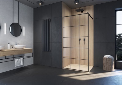 Душевая перегородка Radaway Modo New II Factory Walk-in 65 профиль Черный стекло прозрачное