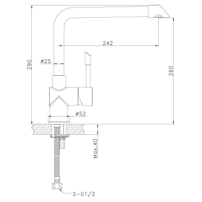 Смеситель для кухни Lemark Expert LM5074S Хром матовый