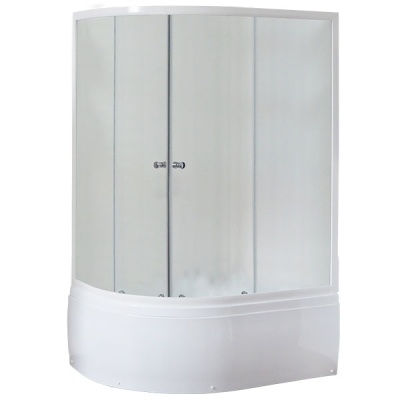 Душевой уголок Royal Bath BK 120х80 RB8120BK-C-R с поддоном профиль Белый стекло матовое