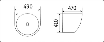 Раковина CeramaLux 49 500FBW Черная