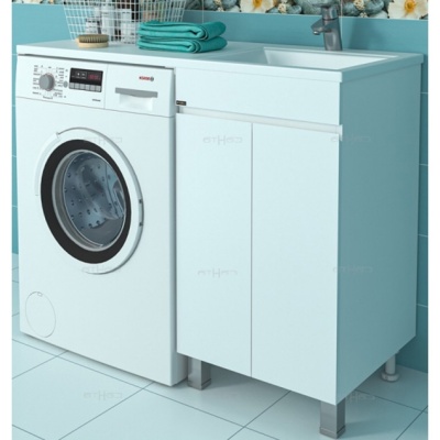 Тумба с раковиной СанТа Марс 110 R 700264+900107 Белая