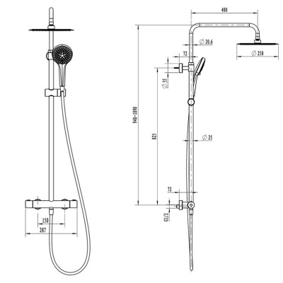 Душевая система Villeroy&Boch Embrace Plus TVS1082500361 с термостатом Хром