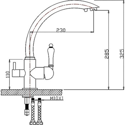 Смеситель для кухни ZorG Clean Water ZR 314 YF-33 КВАРЦ Кварц