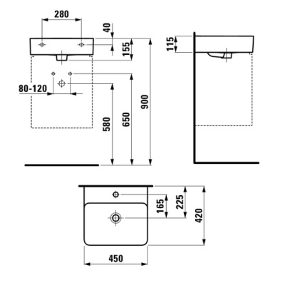 Раковина Laufen Val 45 8.1528.1 Белая