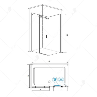 Душевой уголок RGW Tornado TO-43 140x100 профиль Хром стекло прозрачное