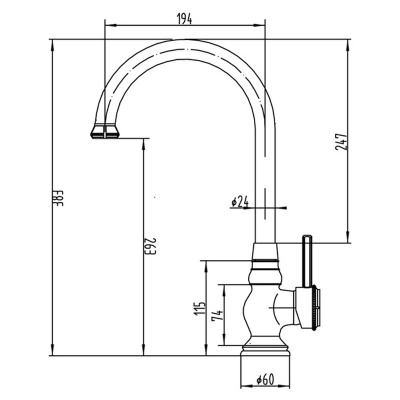 Смеситель для кухни ZorG Antic A 202K-BR Бронза