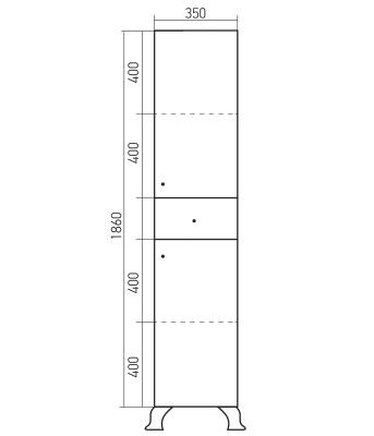 Шкаф пенал Mixline Сальери 35 R 527487 Патина золото