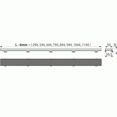 Решетка для лотка Alcaplast FLOOR-1050 под плитку