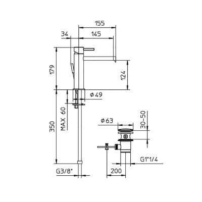 Смеситель для раковины Bossini Oki Z005301.030 Хром