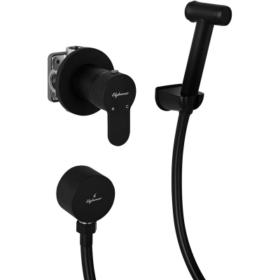 Гигиенический душ со смесителем Elghansa Roundline 34R0583-Black (Set-84) Черный