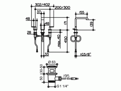 Смеситель для раковины Keuco Edition 300 53015 010000 Хром