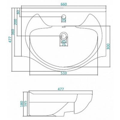 Тумба под раковину Style Line Эко Стандарт 22 Байкал 65 Белый глянец