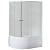 Душевой уголок Royal Bath BK 120х80 RB8120BK-C-R с поддоном профиль Белый стекло матовое