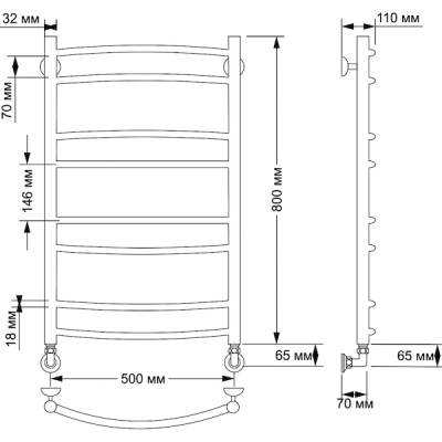 Водяной полотенцесушитель Secado Милан 2 50х80 Бронза