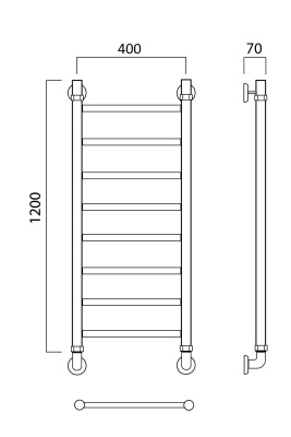 Водяной полотенцесушитель Aquanerzh 00-10A12040 Хром
