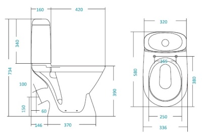 Унитаз Santek Римини 1.WH30.2.130 с бачком и сиденьем