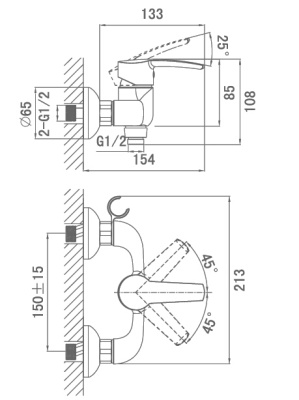 Смеситель для душа D&K Valerius Rhein DA1363101 Хром