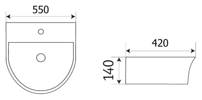 Раковина CeramaLux 55 78370С Белая
