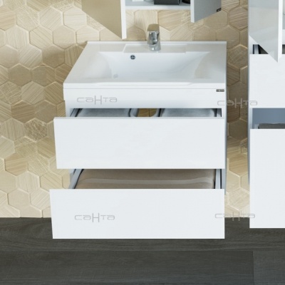 Тумба с раковиной СанТа Марс 65 700251 подвесная Белая