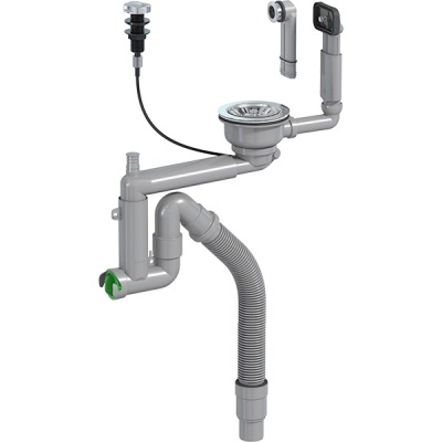 Сифон для кухонной мойки Prevex Smartloc 41R13919 Серый