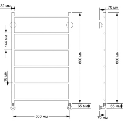 Водяной полотенцесушитель Secado Триада 1 50х80 Бронза