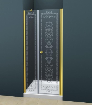 Душевая дверь в нишу Cezares Royal Palace B-11 190 профиль Хром стекло прозрачное с матовым узором