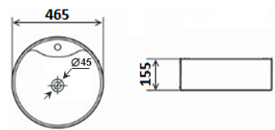 Раковина-чаша Timo Reko 46 TK-205 Белая глянцевая