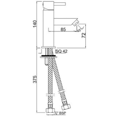 Смеситель для раковины Jaquar Kubix-F KUB-CHR-35025B Хром