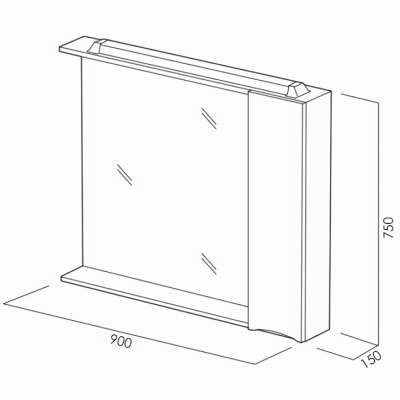 Зеркало со шкафом BelBagno MARINO-SPC-900/750-1A-BL-P-R 90 с подсветкой Bianco Lucido