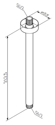 Кронштейн для верхнего душа AM.PM 31 F0500601 Хром