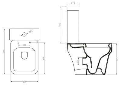 Унитаз BelBagno Janice BB124CP без бачка и сиденья