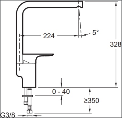 Смеситель для кухни Jacob Delafon Aleo E72360-CP Хром
