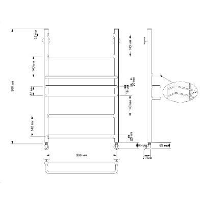 Водяной полотенцесушитель Secado Триест 50х80 Бронза
