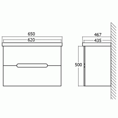 Тумба под раковину BelBagno Soft 65 SOFT-650-2C-SO-BL подвесная Белая