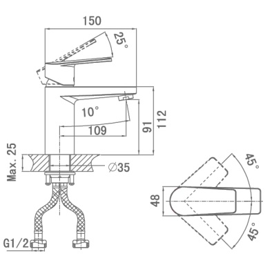 Смеситель для раковины D&K Lessing Rhein DA1322101 Хром