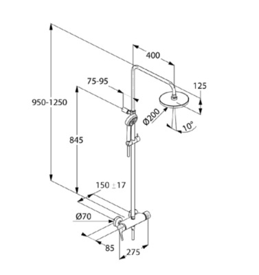 Душевая система Kludi Logo 6808505-00 Хром
