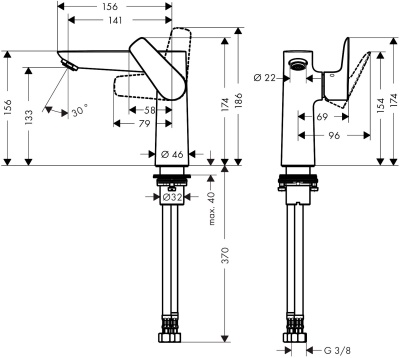 Смеситель для раковины Hansgrohe Talis E 71755000 Хром