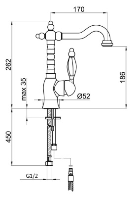 Смеситель для раковины Webert Alexandra AL831802 Бронза кристалл Swarovski