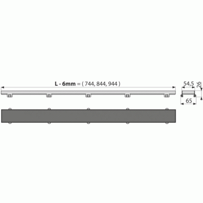 Решетка для лотка Alcaplast INSERT-950 под плитку
