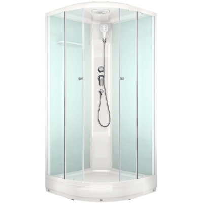 Душевая кабина Domani-Spa Delight 88 80x80 DS01D88LWCl00 профиль Белый задние стенки Белые