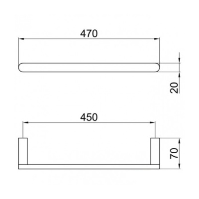 Держатель для полотенец Webert Living LV500501560 Черный матовый