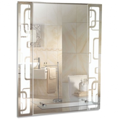 Зеркало Mixline Элит Нью Электра 54 529361 с полкой с пескоструйным рисунком и фацетом