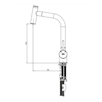 Смеситель для кухни GPD Espina MES71 Хром